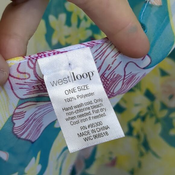 West Loop Pink and Yellow tropical  floral Sheer Kimono - Picture 3 of 5